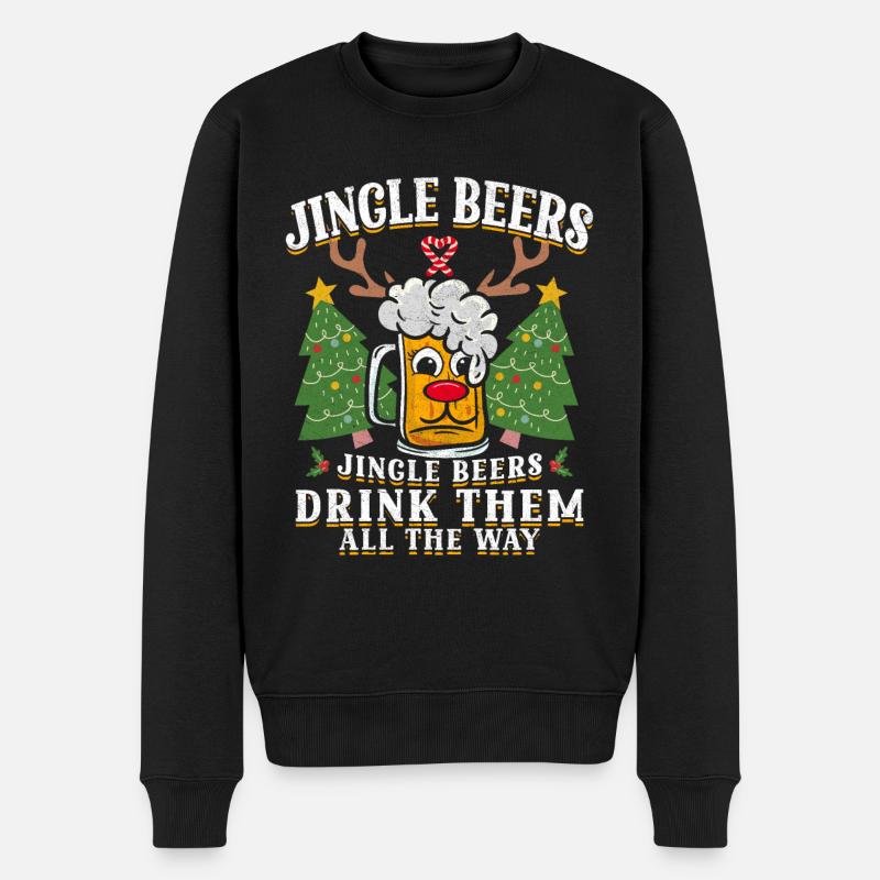 Santa Clause Bier - Männer Premium Bio Pullover - Schwarz