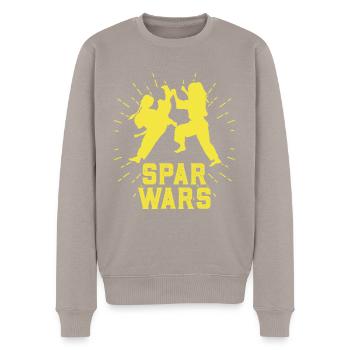 Partenaire d’entraînement de karaté - Pull Premium bio Homme - taupe - Devant - Nico (187cm)