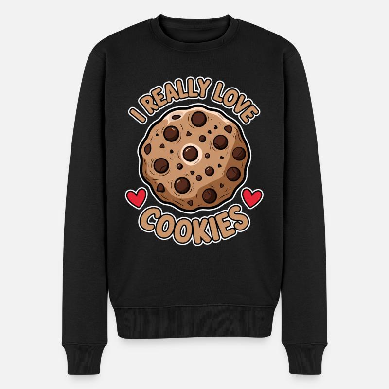Cookies Spruch Schoko Kekse Lustig Cookie Geschenk - Männer Premium Bio Pullover - Schwarz