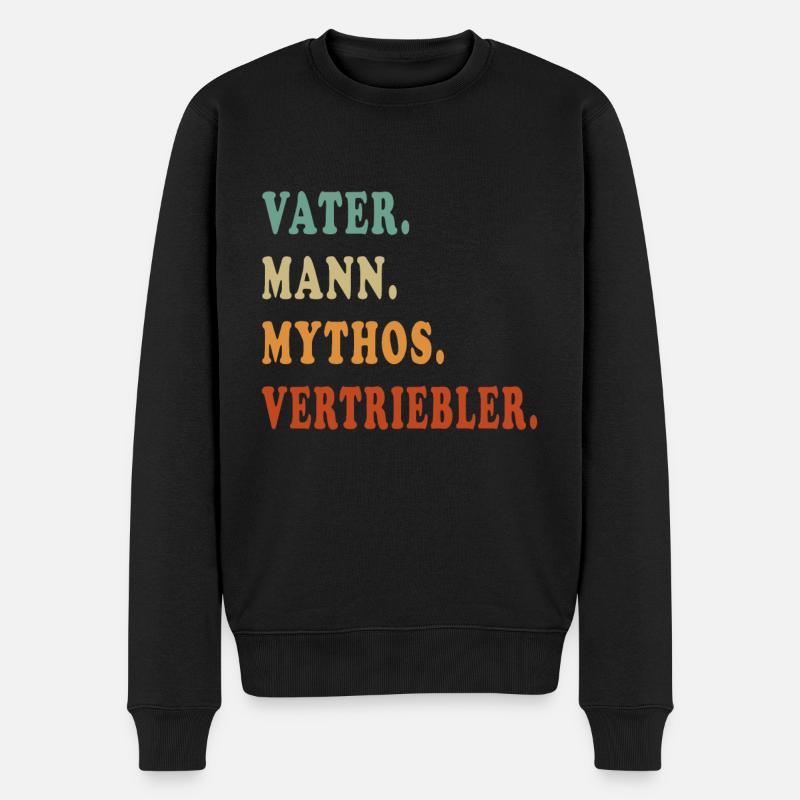 Vater Vertriebler - Männer Premium Bio Pullover - Schwarz