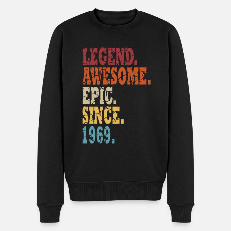 1969 Geburt der Legende 1969 Jahrgang 1969 - Männer Premium Bio Pullover - Schwarz