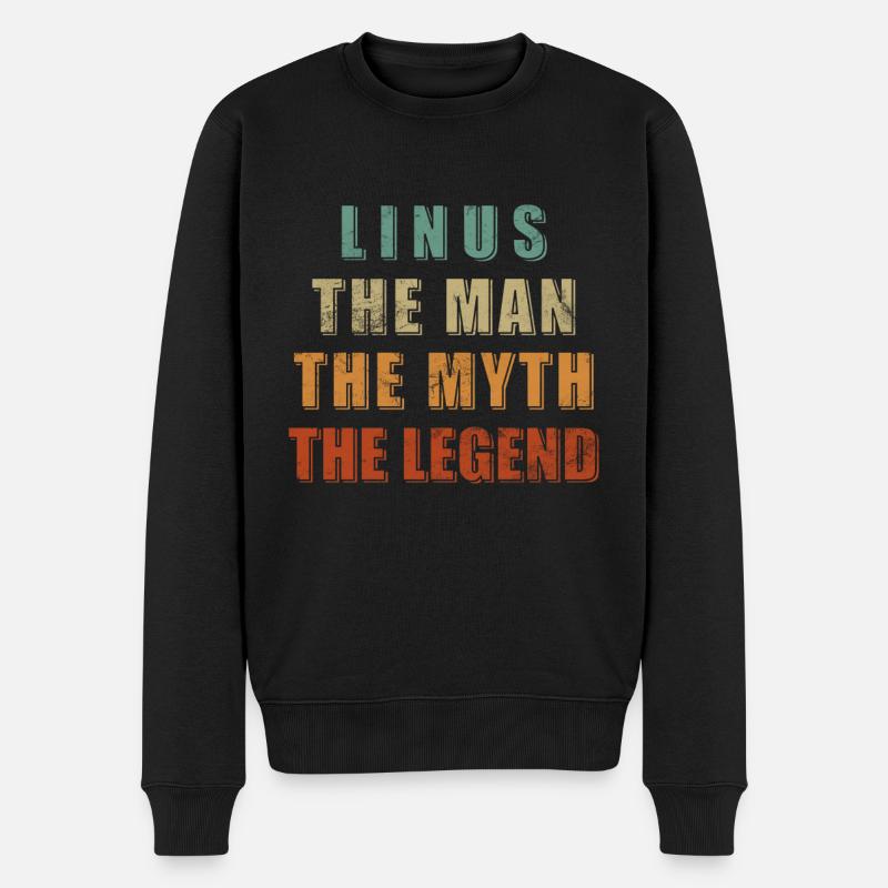 Mann Mythos Legende Linus - Männer Premium Bio Pullover - Schwarz