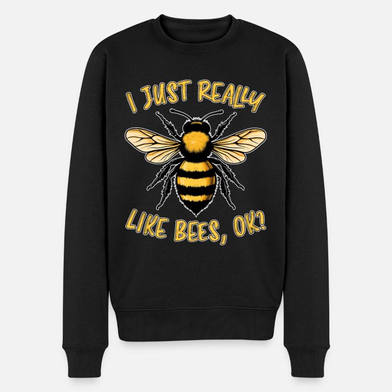 Bienen Spruch Imker Biene Lustiges Bienen Geschenk - Männer Premium Bio Pullover - Schwarz