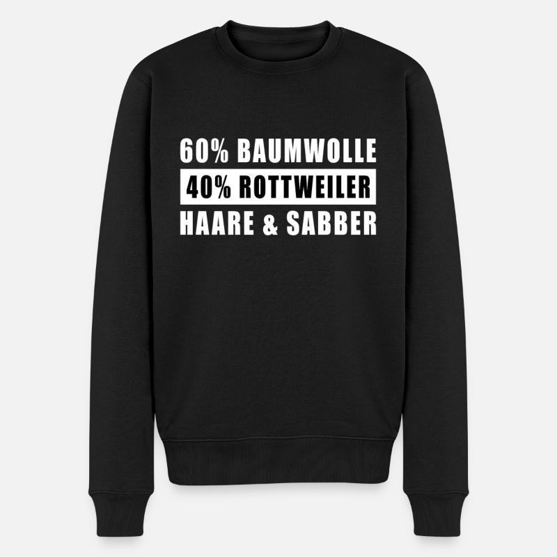 Haare & Sabber Rottweiler Lustiger Spruch - Männer Premium Bio Pullover - Schwarz