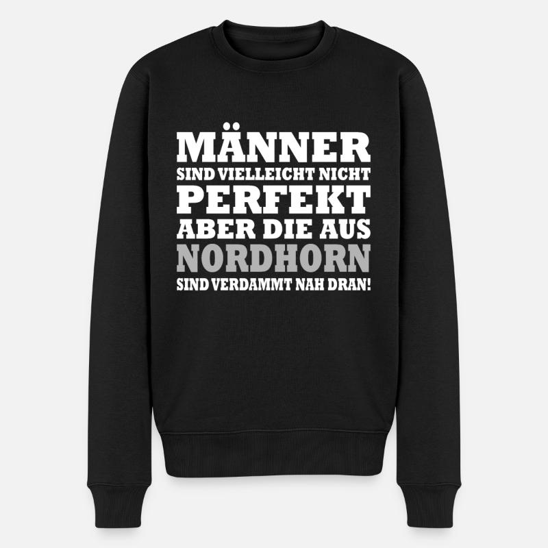 Der Mann aus NORDHORN - Männer Premium Bio Pullover - Schwarz