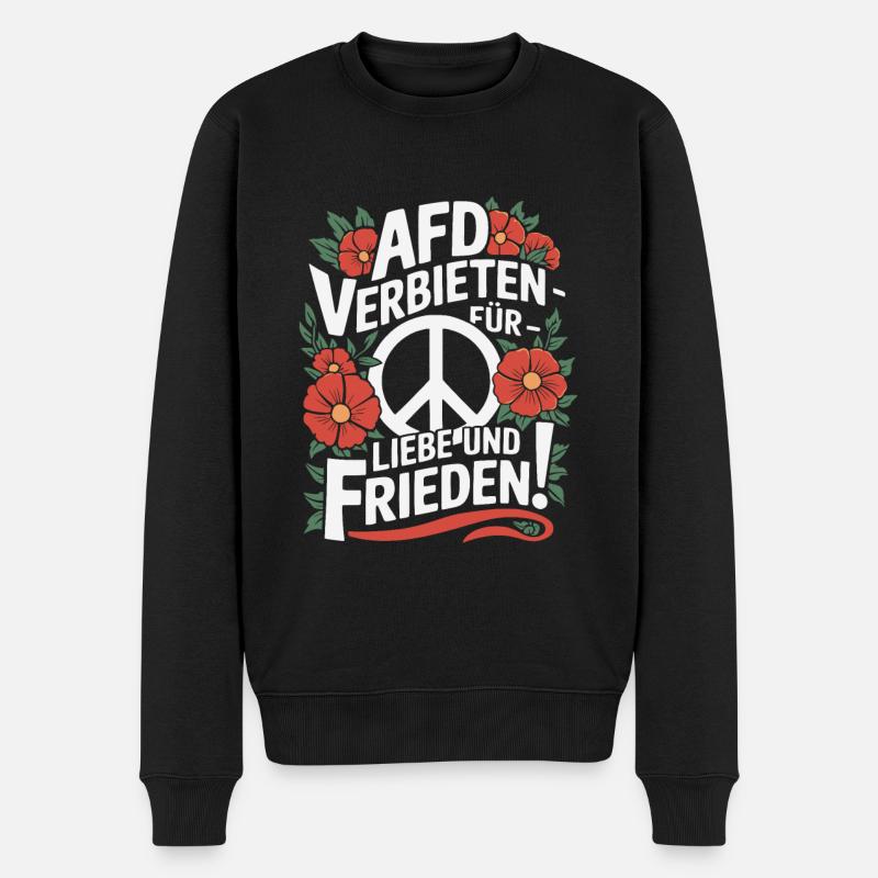 AFD Verbot jetzt! Nazis verbieten - Gegen Rechts - Männer Premium Bio Pullover - Schwarz