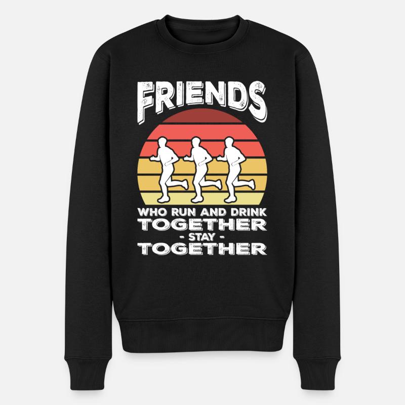 Joggen Freunde - Männer Premium Bio Pullover - Schwarz