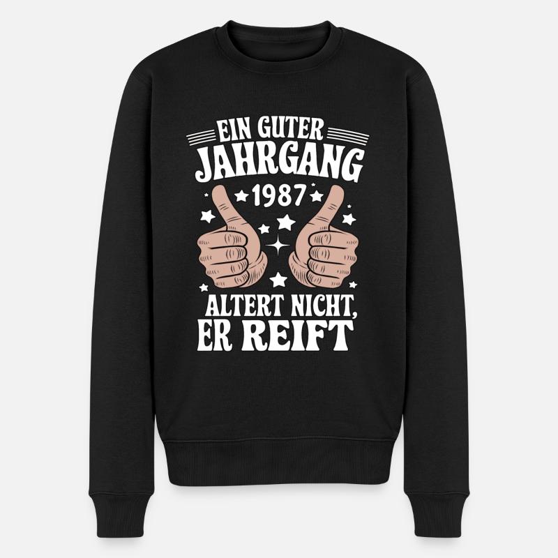 Un bon millésime anniversaire 1987 - Pull Premium bio Homme - noir