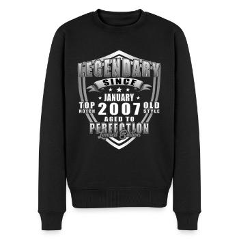 Geburtstag Januar 2007 - Geschenk Januar 2007 - Männer Premium Bio Pullover - Schwarz - Vorne - Nico (187cm)