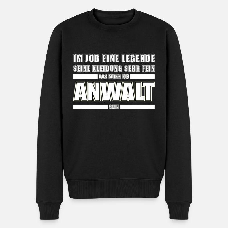 Jura Anwalt Beruf Spruch Geschenk - Männer Premium Bio Pullover - Schwarz