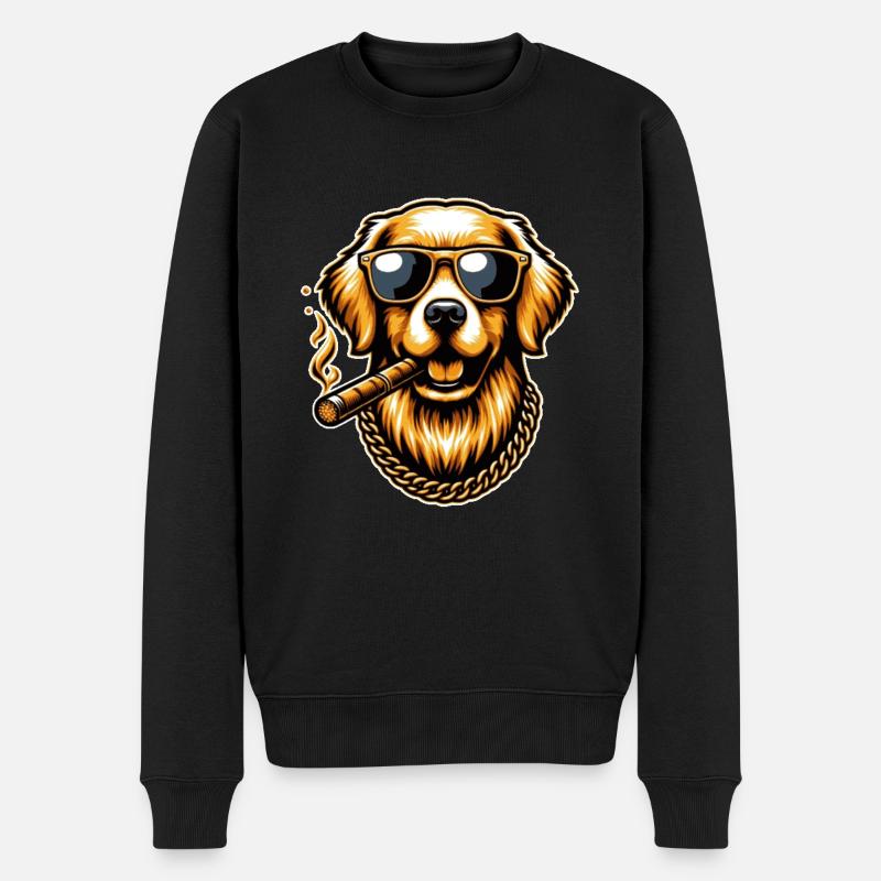 Golden Retriever Cool - Chien Golden Retriever - Pull Premium bio Homme - noir