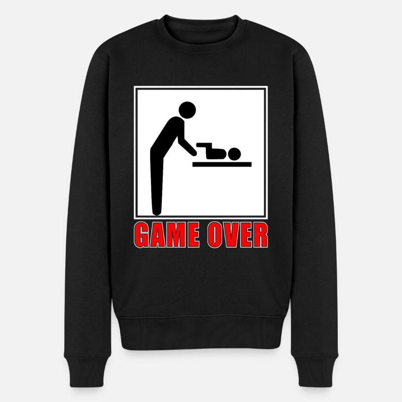 Game Over- Paternité - Pull Premium bio Homme - noir