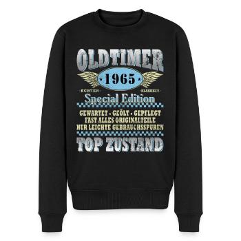 60. Geburtstag Oldtimer Jahrgang 1965 60 Jahre - Männer Premium Bio Pullover - Schwarz - Vorne - Nico (187cm)