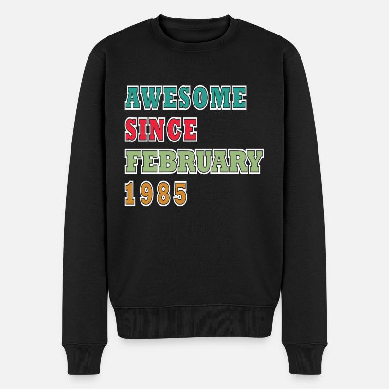 40. Geburtstag Geschenk Mann Original Februar 1985 - Männer Premium Bio Pullover - Schwarz
