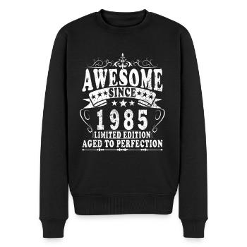 1985 Geburtstag 1985 Jahrgang 1985 Geburtstag - Männer Premium Bio Pullover - Schwarz - Vorne - Nico (187cm)