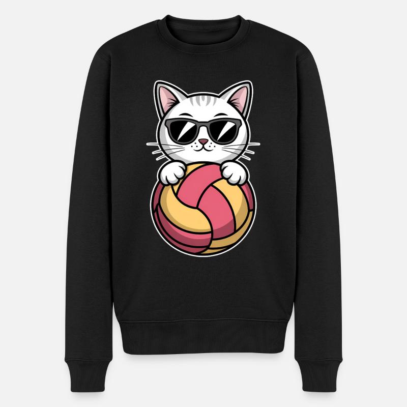 Chat de volley-ball drôle de cadeau de volley-ball - Pull Premium bio Homme - noir