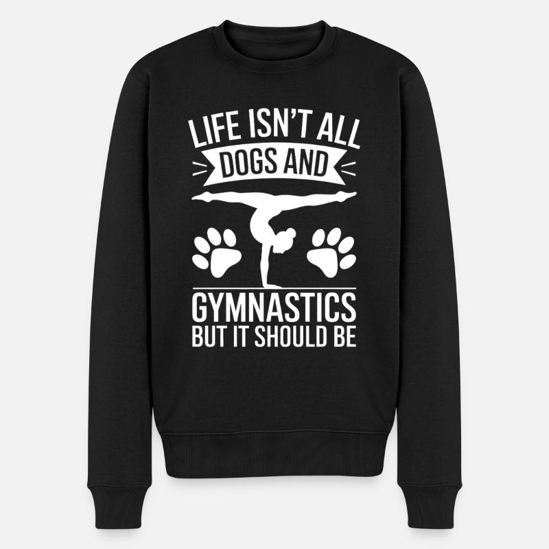 Turnen Spruch Hunde Lustiges Turnen Geschenk - Männer Premium Bio Pullover - Schwarz