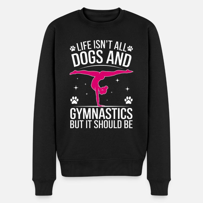 Turnen Spruch Hunde Lustiges Turnen Geschenk - Männer Premium Bio Pullover - Schwarz