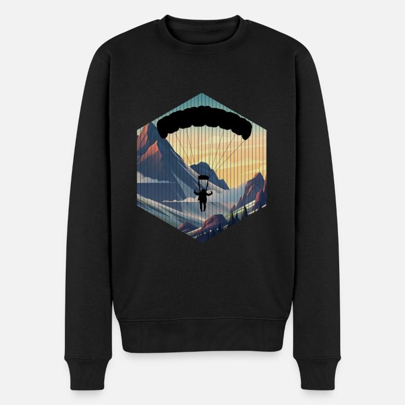 skydiving lovers and parachuting fans - Männer Premium Bio Pullover - Schwarz