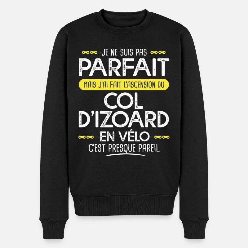 pas parfait ascension col d'izoard vélo cyclisme - Pull Premium bio Homme - noir