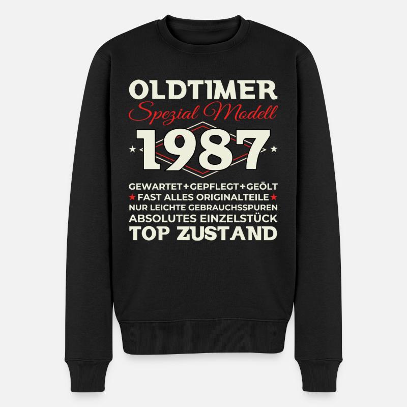 Oldtimer 1987 36. Geburtstag Geschenk Herren - Männer Premium Bio Pullover - Schwarz