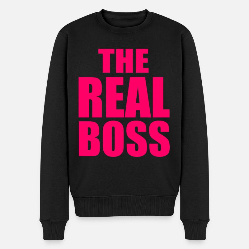 The real boss - Männer Premium Bio Pullover - Schwarz