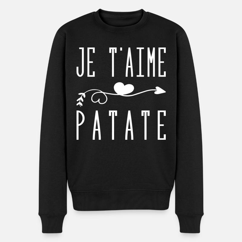 Je T aime Patate - Pull Premium bio Homme - noir