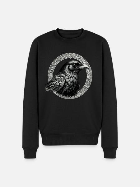 Raven with Celtic Knot 02 - Men's Premium Organic Jumper - black