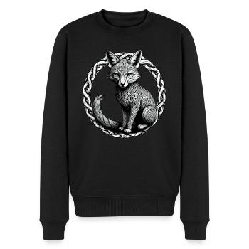 Renard avec nœud celtique 01 - Pull Premium bio Homme - noir - Devant - Nico (187cm)