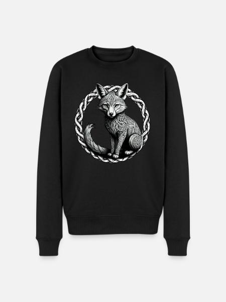 Fox with Celtic Knot 01 - Men's Premium Organic Jumper - black
