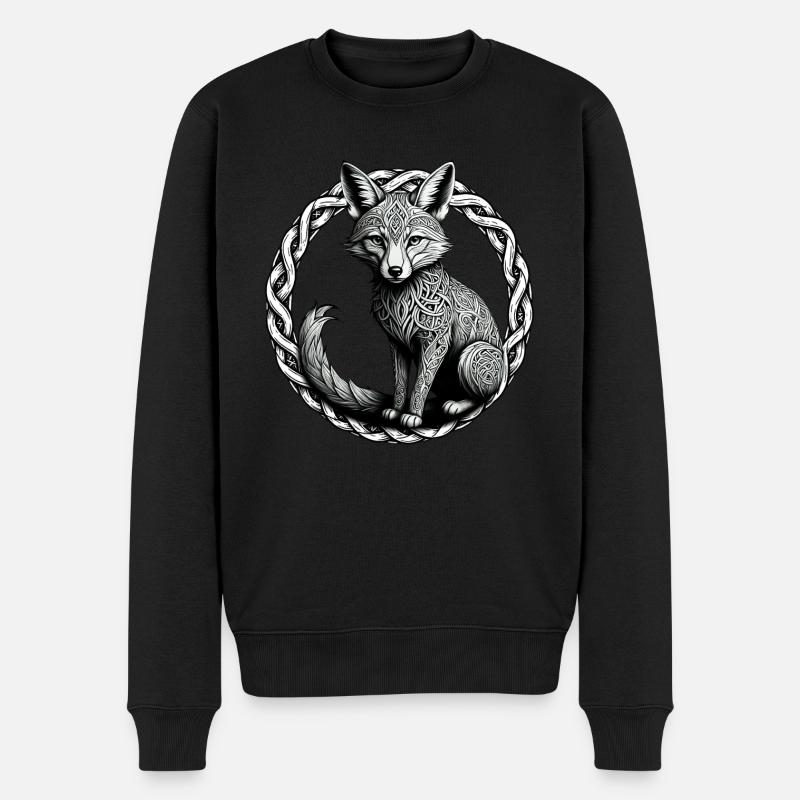 Renard avec nœud celtique 01 - Pull Premium bio Homme - noir
