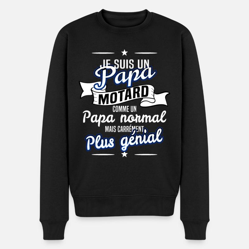 PAPA et MOTARD - Pull Premium bio Homme - noir