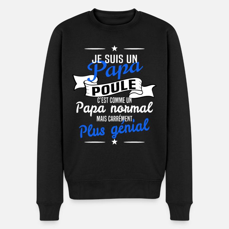 papa poule - Pull Premium bio Homme - noir