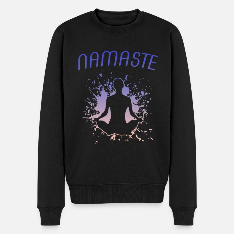 namaste - Männer Premium Bio Pullover - Schwarz