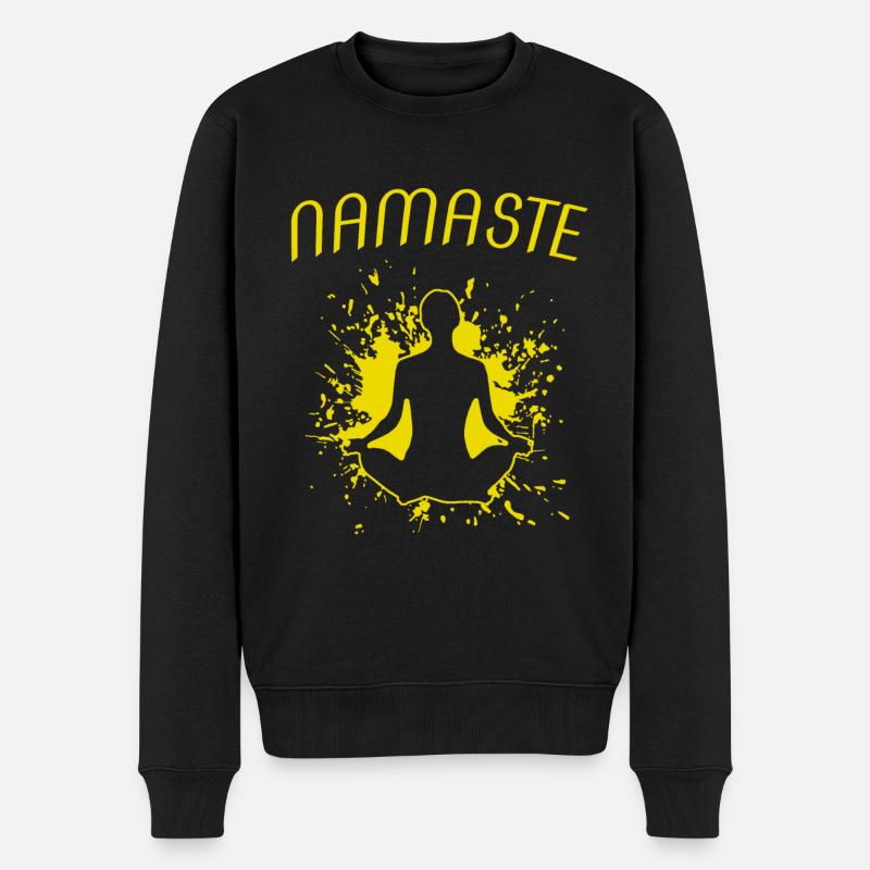 Namaste - Männer Premium Bio Pullover - Schwarz