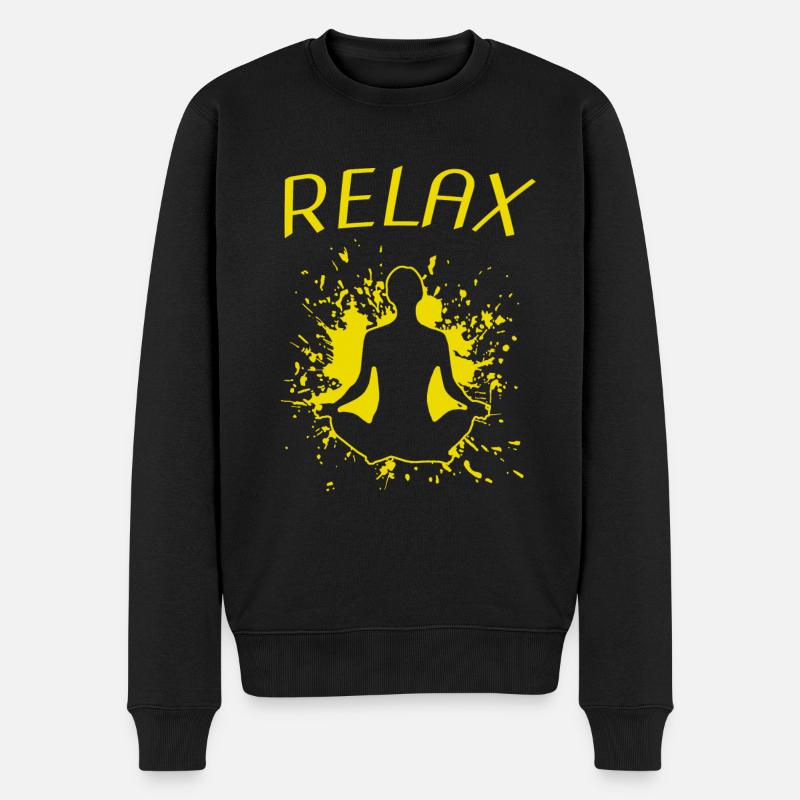 relax - Männer Premium Bio Pullover - Schwarz