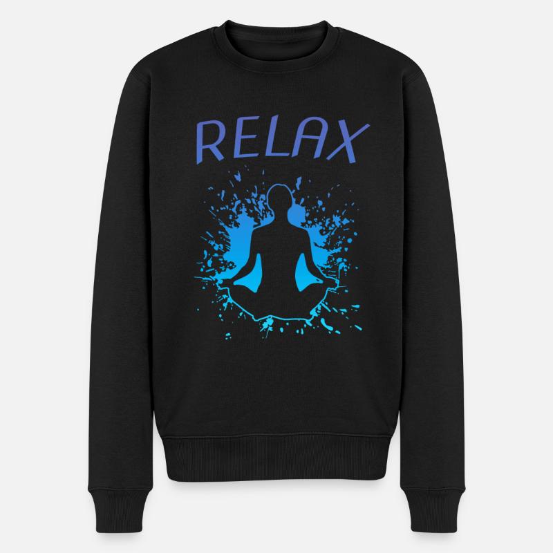 Yoga Relax - Männer Premium Bio Pullover - Schwarz