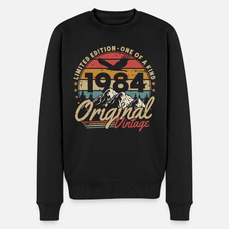 Original 1984 Jahrgang Vintage Geburtstag Geschenk - Männer Premium Bio Pullover - Schwarz