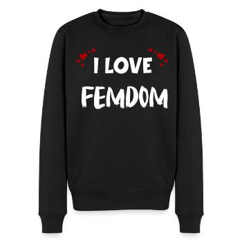Femdom Domina Dominant Beta Sklave Geschenk - Männer Premium Bio Pullover - Schwarz - Vorne - Nico (187cm)