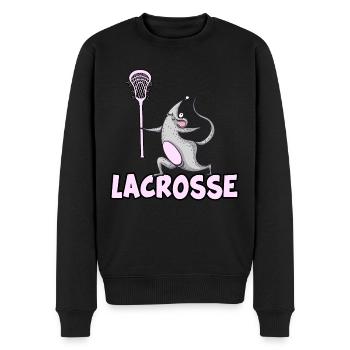 lacrosse lax lacrosseschläger lacrosse-maus - Männer Premium Bio Pullover - Schwarz - Vorne - Nico (187cm)
