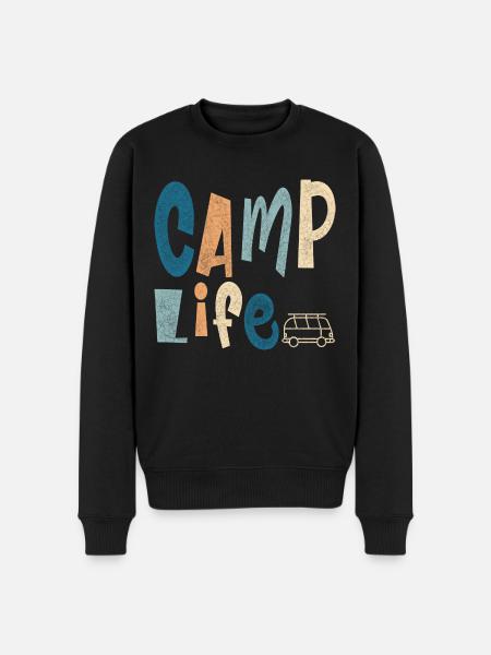Camp Life - Men's Premium Organic Jumper - black