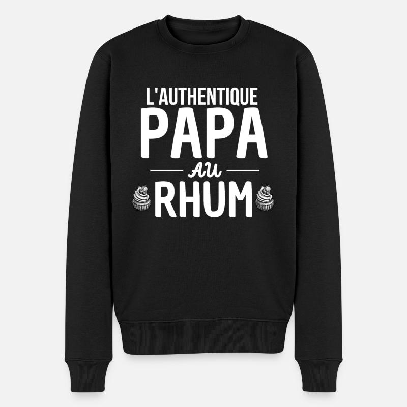 Authentique papa au rhum - Pull Premium bio Homme - noir
