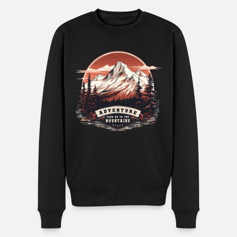 Mountain Majesty: Adventure Awaits - Pull Premium bio Homme - noir