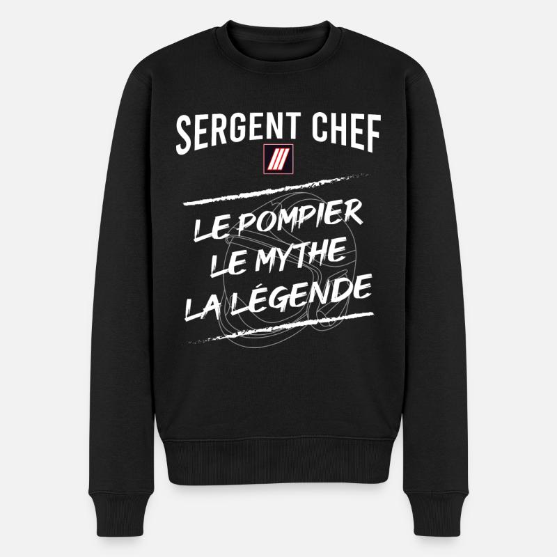 Sergent Chef pompier - Pull Premium bio Homme - noir