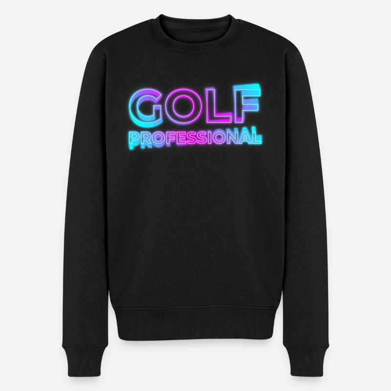 GOLF PROFI PRO NEON RETRO 90s 80s PROETTE MOTIVE - Männer Premium Bio Pullover - Schwarz
