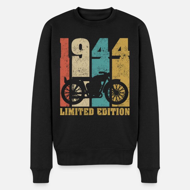 Vintage Motorrad 1944 Retro Geburtstagsgeschenk - Männer Premium Bio Pullover - Schwarz