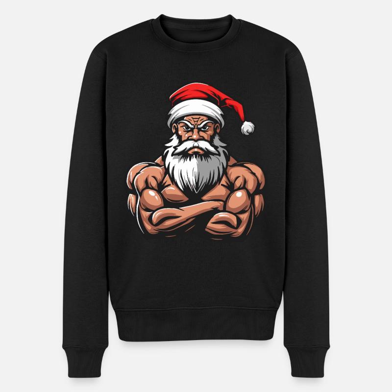 Père Noël Muscles Musculation - Pull Premium bio Homme - noir