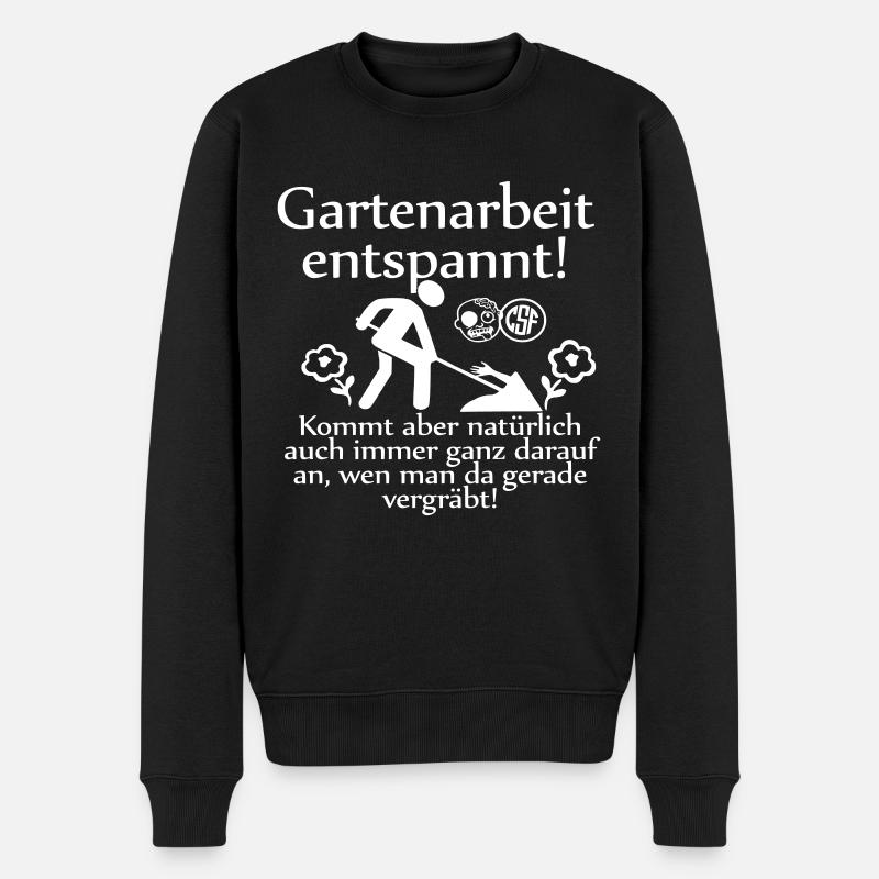 Gartenarbeit entspannt ... - Männer Premium Bio Pullover - Schwarz