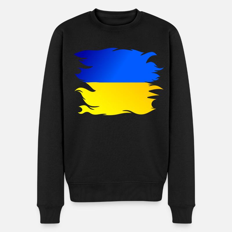 Drapeau de l’Ukraine Drapeau - Pull Premium bio Homme - noir