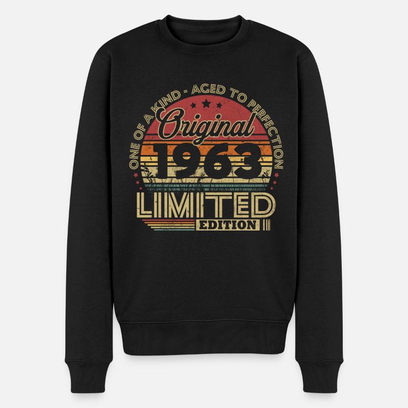 Original 1963 Vintage Retro Geburtstagsgeschenk - Männer Premium Bio Pullover - Schwarz